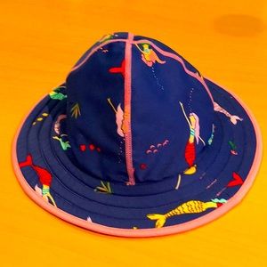 Bucket Hat Reversible from Mermaid Print to Solid Pink, 4-5 years